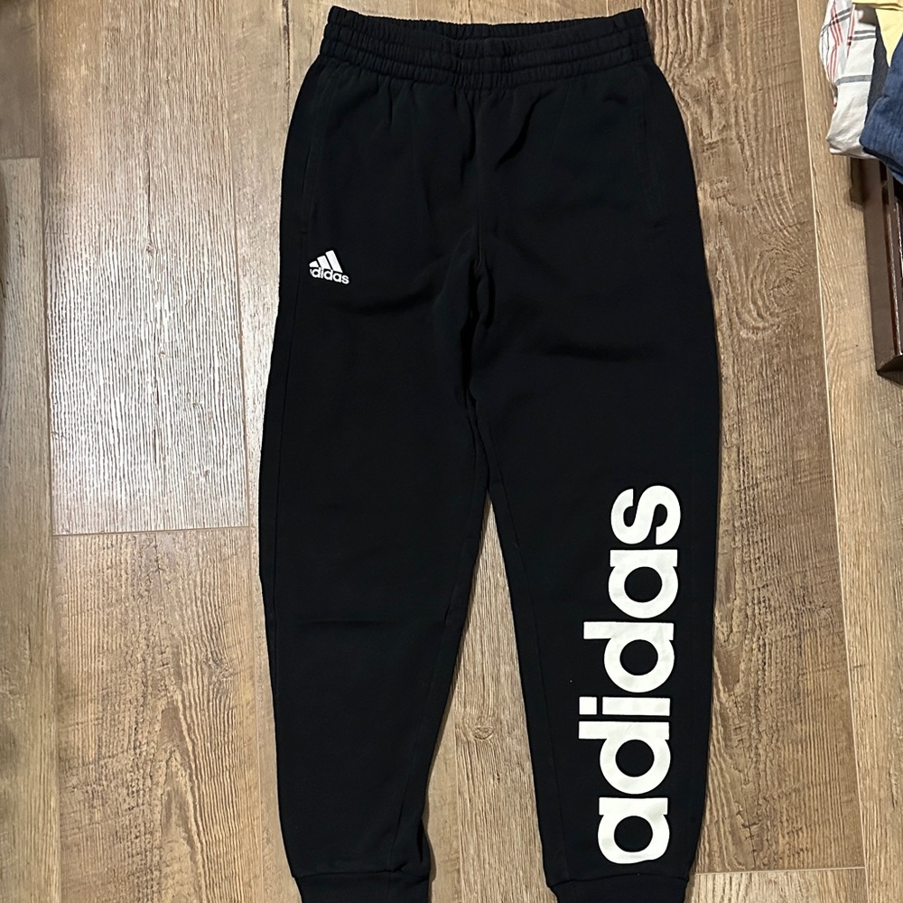 Adidas Kids Black Sweatpants with Bold Logo